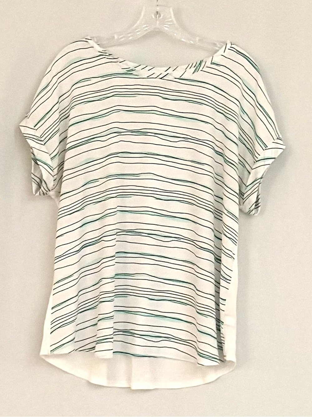 Apt. 9 White Short-Sleeve Striped Boatneck Top